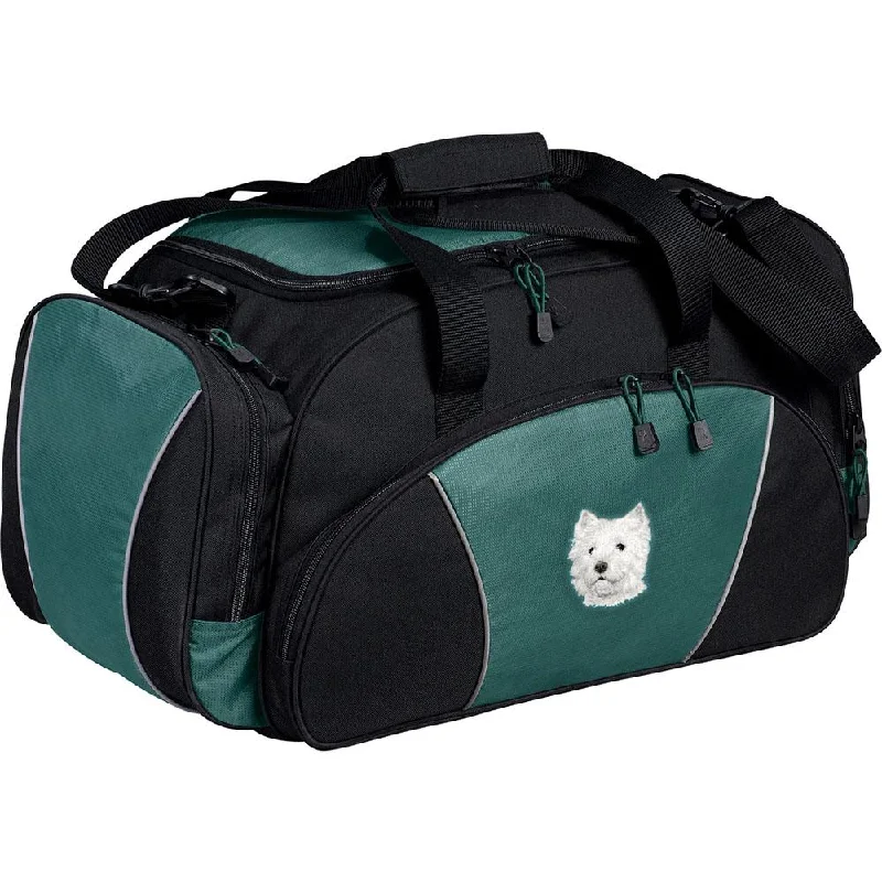 West Highland White Terrier Embroidered Duffel Bags Designer Bags At Lower Prices