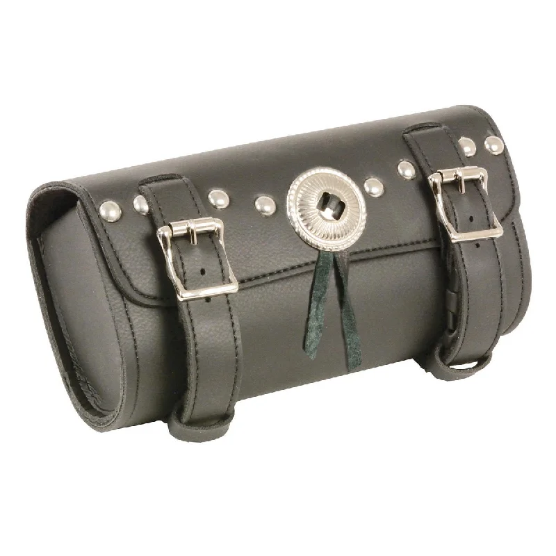 Milwaukee Leather SH49702 Black PVC ‘Double Buckle’ Studded Motorcycle Tool Bag Grab Stylish Bags Before They Sell Out Milwaukee Leather SH49702 Black PVC ‘Double Buckle’ Studded Motorcycle Tool Bag Grab Stylish Bags Before They Sell Out