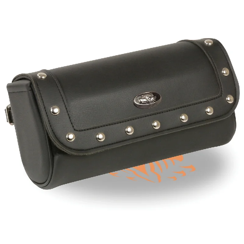 Milwaukee Leather SH614 Black PVC Large Riveted Motorcycle Tool Bag Your Perfect Bag At The Perfect Price