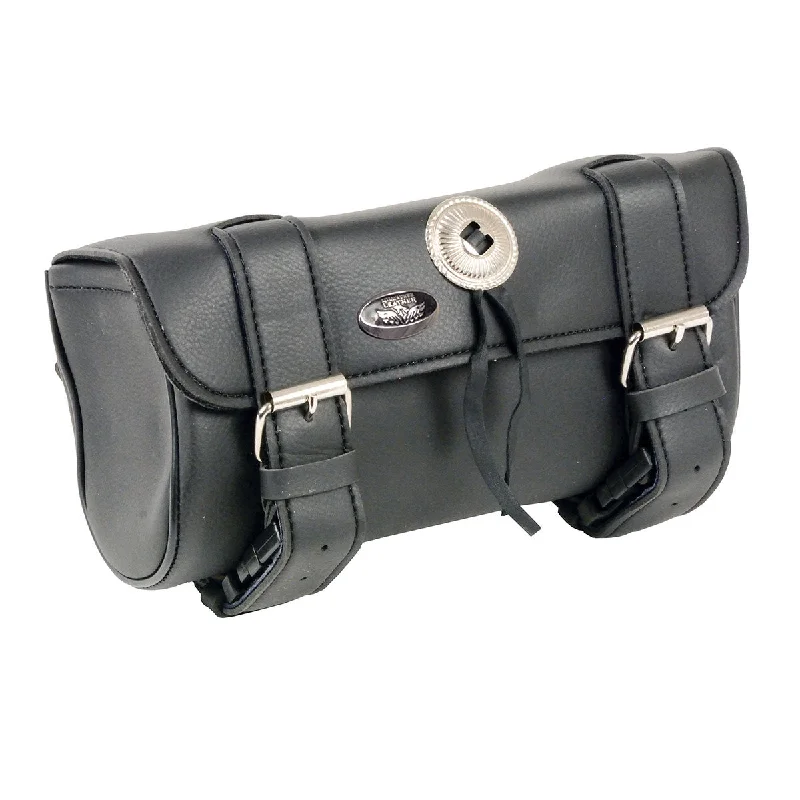 Milwaukee Leather SH62601 Black Small PVC Double Strap with Concho Windshield-Tool Bag Statement Handbags At Unbeatable Discounts Milwaukee Leather SH62601 Black Small PVC Double Strap with Concho Windshield-Tool Bag Statement Handbags At Unbeatable Discounts