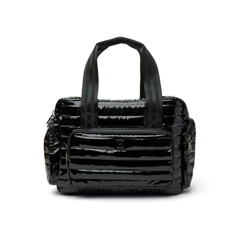 Voyager Travel Bag - Black Patent Elegant Bags, Limited Stock