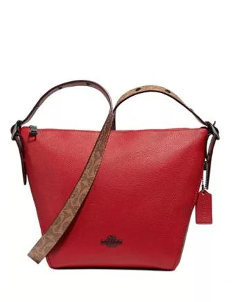 Fashionable Comfort Promotions Coach Coated Canvas Signature Blocking Leather Dufflette Everyday Handbags At Wallet-Friendly Prices