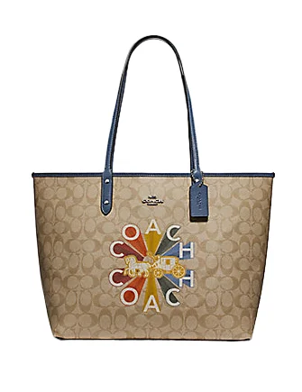 Chic And Clearance-Priced Tote Bags Coach Reversible City Tote in Signature Canvas With Coach Radial Rainbow Premium Quality Bags At Affordable Prices Chic And Clearance-Priced Tote Bags Coach Reversible City Tote in Signature Canvas With Coach Radial Rainbow Premium Quality Bags At Affordable Prices