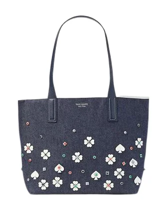 Chic Style, Always In Vogue Kate Spade New York Ash Street Spade Applique Denim Tote Flash Sale On Designer Bags Chic Style, Always In Vogue Kate Spade New York Ash Street Spade Applique Denim Tote Flash Sale On Designer Bags