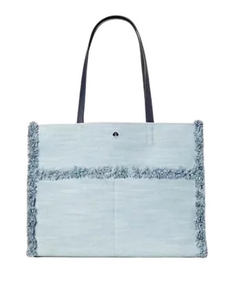 Relaxed Style Kate Spade New York Sam Denim Large Pocket Tote Elevate Your Style With Our Handbag Sale Relaxed Style Kate Spade New York Sam Denim Large Pocket Tote Elevate Your Style With Our Handbag Sale